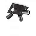 Plafoniera Moderna Spot Metallo Nero 4 Luci Gu10 156781