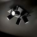 Plafoniera Moderna Spot Metallo Nero 4 Luci Gu10 156781