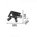 Plafoniera Moderna Spot Metallo Nero 4 Luci Gu10 156781