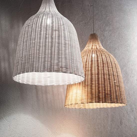 Sospensione Rustica-Country Haunt Corda Bianco 1 Luce E27 159256