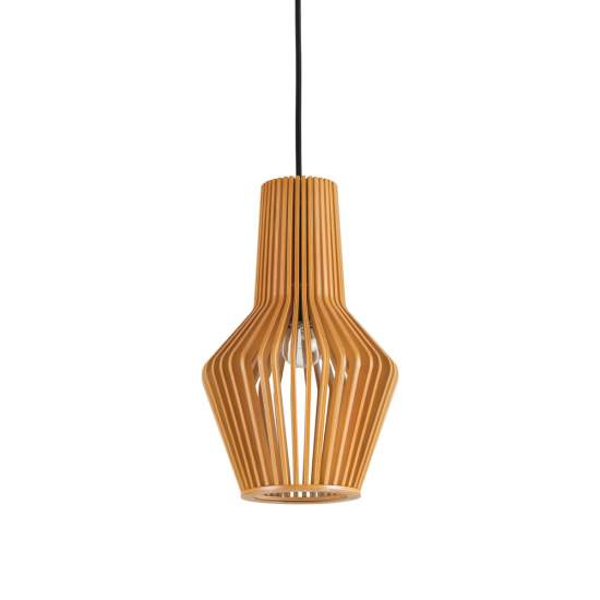 Sospensione Industrial-Minimal Citrus-1 Legno Marrone 1 Luce E27 159843
