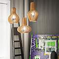 Sospensione Industrial-Minimal Citrus-1 Legno Marrone 1 Luce E27 159843