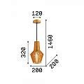 Sospensione Industrial-Minimal Citrus-1 Legno Marrone 1 Luce E27 159843