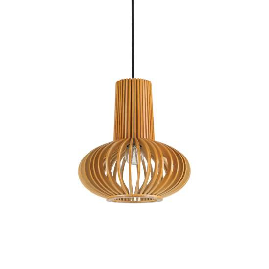 Sospensione Industrial-Minimal Citrus-2 Legno Marrone 1 Luce E27 159850