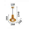 Sospensione Industrial-Minimal Citrus-2 Legno Marrone 1 Luce E27 159850