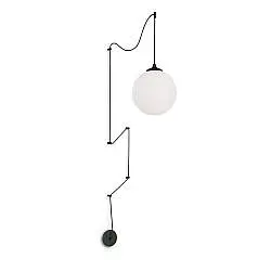 Sospensione Da Muro Moderna Boa Metallo Nero 1 Luce E27