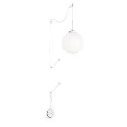 Sospensione Da Muro Moderna Boa Metallo Bianco 1 Luce E27