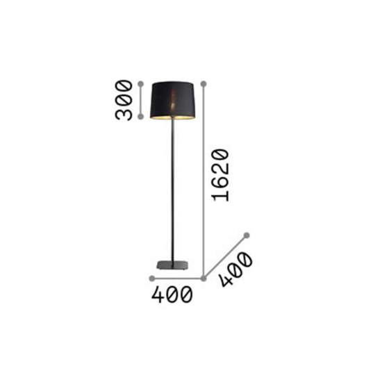 Piantana Industrial-Minimal Nordik Metallo Nero 1 Luce E27 161716