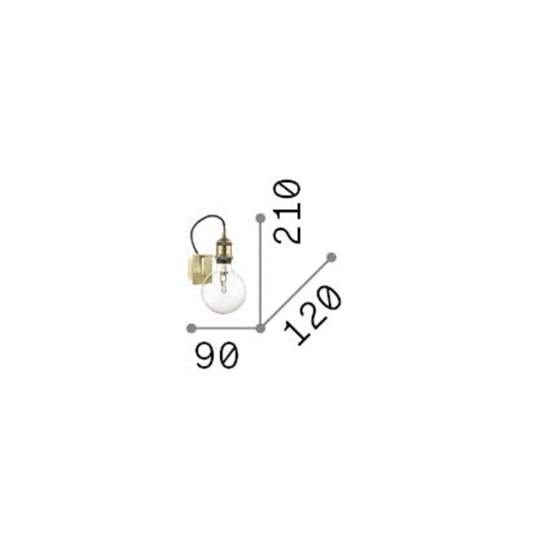 Applique Rustica-Country Frida Metallo Ottone Brunito 1 Luce E27 163321
