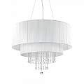 Lampadario Classico Opera Vetro,Tessuto,Cristalloistallo Bianco 10 Luci E27 165011