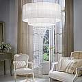 Lampadario Classico Opera Vetro,Tessuto,Cristalloistallo Bianco 10 Luci E27 165011