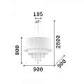 Lampadario Classico Opera Vetro,Tessuto,Cristalloistallo Bianco 10 Luci E27 165011