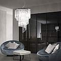 Sospensione Contemporanea Carlton Metallo-Cristallo Cromo 12 Luci E14 166247