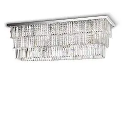 Plafoniera Contemporanea Martinez Metallo-Cristallo Cromo 8 Luci E14