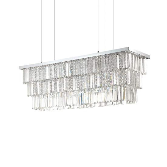 Sospensione Contemporanea Martinez Metallo-Cristallo Cromo 8 Luci E14 166360