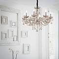 Lampadario Classico Rose Metallo-Cristallo Ambra 8 Luci E14 166889