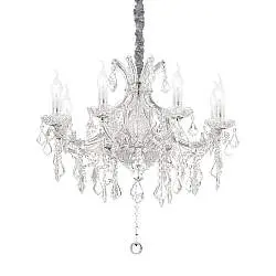 Lampadario Classico Napoleon Metallo-Cristallo Cromo 8 Luci E14