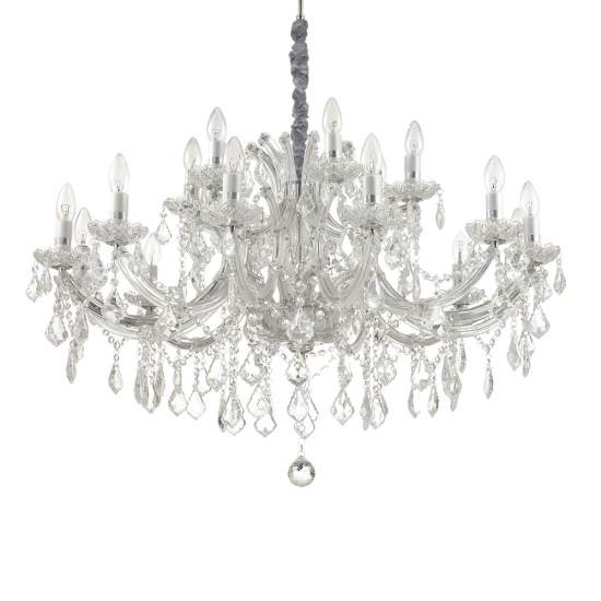 Lampadario Classico Napoleon Metallo-Cristallo Cromo 18 Luci E14 167268