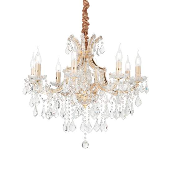 Lampadario Classico Napoleon Metallo-Cristallo Oro 8 Luci E14 167398