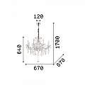 Lampadario Classico Napoleon Metallo-Cristallo Oro 8 Luci E14 167398