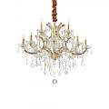 Lampadario Classico Napoleon Metallo-Cristallo Oro 12 Luci E14 167404