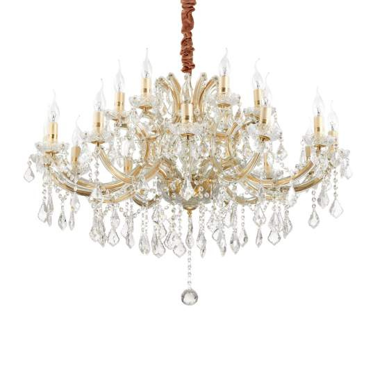 Lampadario Classico Napoleon Metallo-Cristallo Oro 18 Luci E14 167411