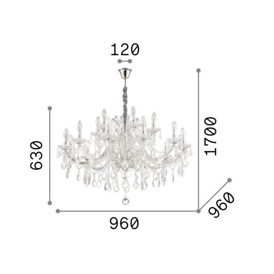 Lampadario Classico Napoleon Metallo-Cristallo Oro 18 Luci E14 167411