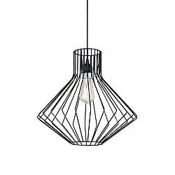 Sospensione Industrial-Minimal Ampolla-4 Metallo Nero 1 Luce E27