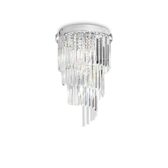 Plafoniera Contemporanea Carlton Metallo-Cristallo Cromo 8 Luci E14 168920