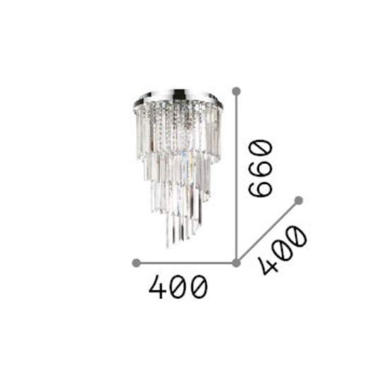Plafoniera Contemporanea Carlton Metallo-Cristallo Cromo 8 Luci E14 168920