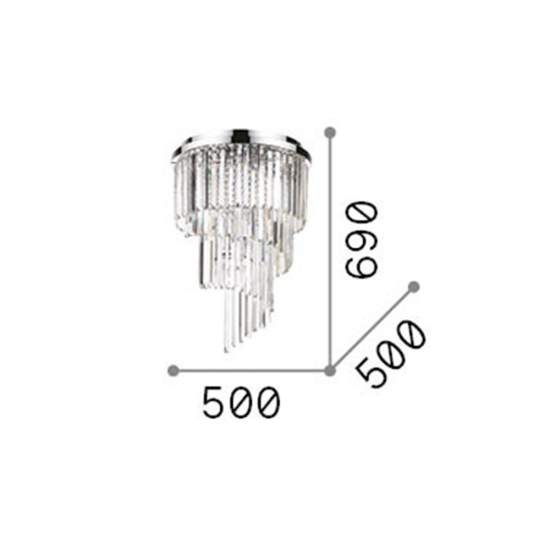 Plafoniera Contemporanea Carlton Metallo-Cristallo Cromo 12 Luci E14 168937