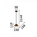 Sospensione Rustica-Country Folk Metallo Corten Ruggine 1 Luce E27 D18Cm 174204