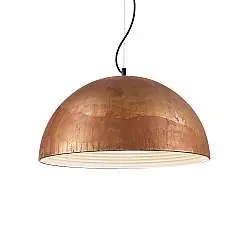 Sospensione Rustica-Country Folk Metallo Corten Ruggine 1 Luce E27 D50Cm