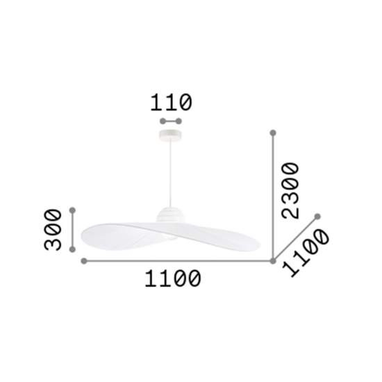 Sospensione Contemporanea Madame Tessuto Bianco 1 Luce E27 174396