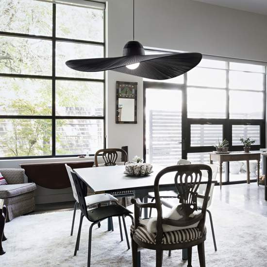 Sospensione Contemporanea Madame Tessuto Nero 1 Luce E27 174402