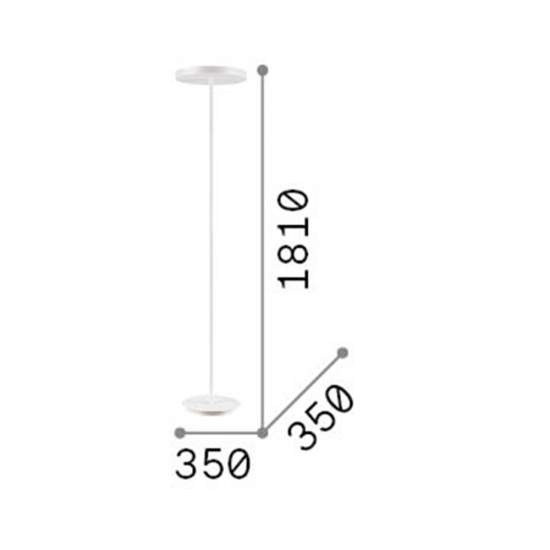 Piantana Moderna Colonna Metallo Bianco 4 Luci Gx53 9W 3000K Luce Calda 177199