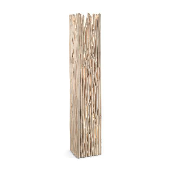Piantana Industrial-Minimal Driftwood Legno Marrone 2 Luci E27 180946