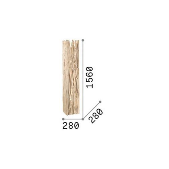 Piantana Industrial-Minimal Driftwood Legno Marrone 2 Luci E27 180946