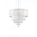 Lampadario Classico Opera Vetro,Tessuto,Cristalloistallo Bianco 4 Luci E27 182179