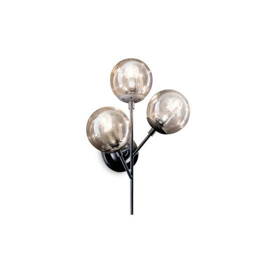 Applique Industrial-Minimal Kepler Metallo Nero 3 Luci E27 187006