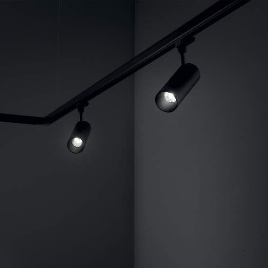 Proiettore Cilindrico Smile Alluminio Nero Led 20W 3000K Luce Calda Cri80 24° 189642