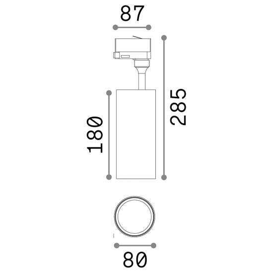 Proiettore Cilindrico Smile Alluminio Nero Led 20W 4000K Luce Naturale Cri80 24° 189680