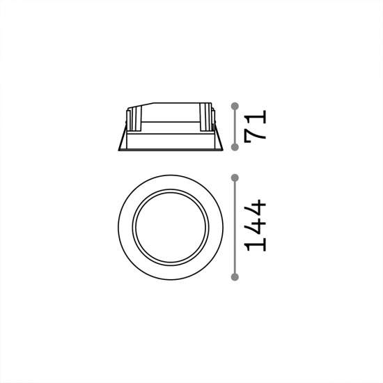 Faretto A Incasso Basic Fi Alluminio Bianco Led 15W 3000K Luce Calda 193465