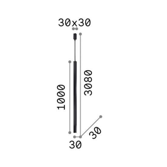 Sospensione Suqare Moderna Ultrathin Metallo Nero Led 11,5W 3000K D100 194196