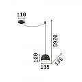Sospensione Industrial-Minimal Tall Metallo Bianco 1 Luce E27 196770