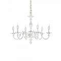 Lampadario Shabby Chic-Provenzale Justine Metallo Bianco 6 Luci E14 197500