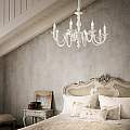 Lampadario Shabby Chic-Provenzale Justine Metallo Bianco 8 Luci E14 197524