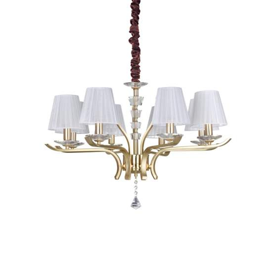 Lampadario Classico Pegaso Metallo Ottone 8 Luci E14 197739