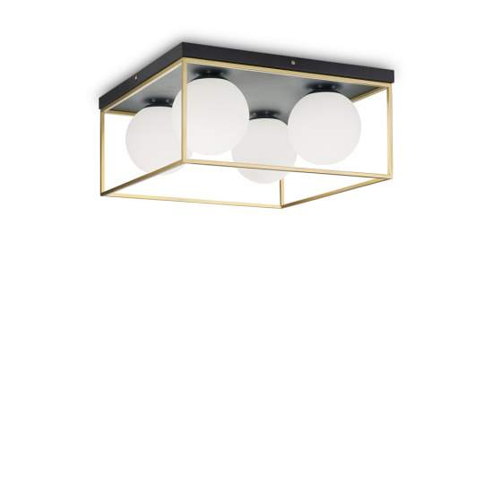 Plafoniera Contemporanea Lingotto Metallo Ottone 4 Luci E14 198156