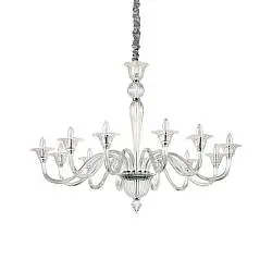 Lampadario Classico Brigitta Vetro Trasparente 12 Luci E14